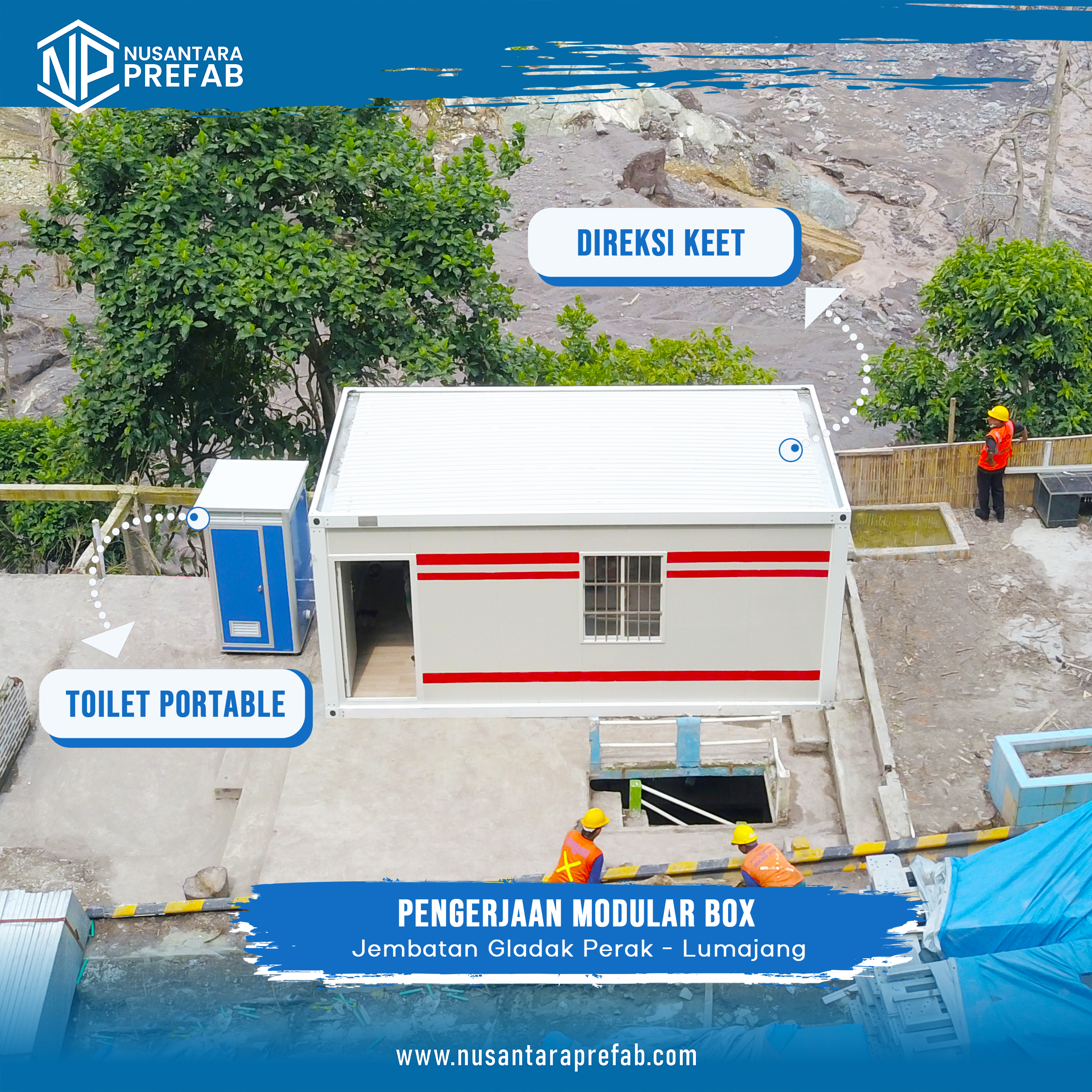 Direksi Keet dan Toilet Portable Nusantara Prefab