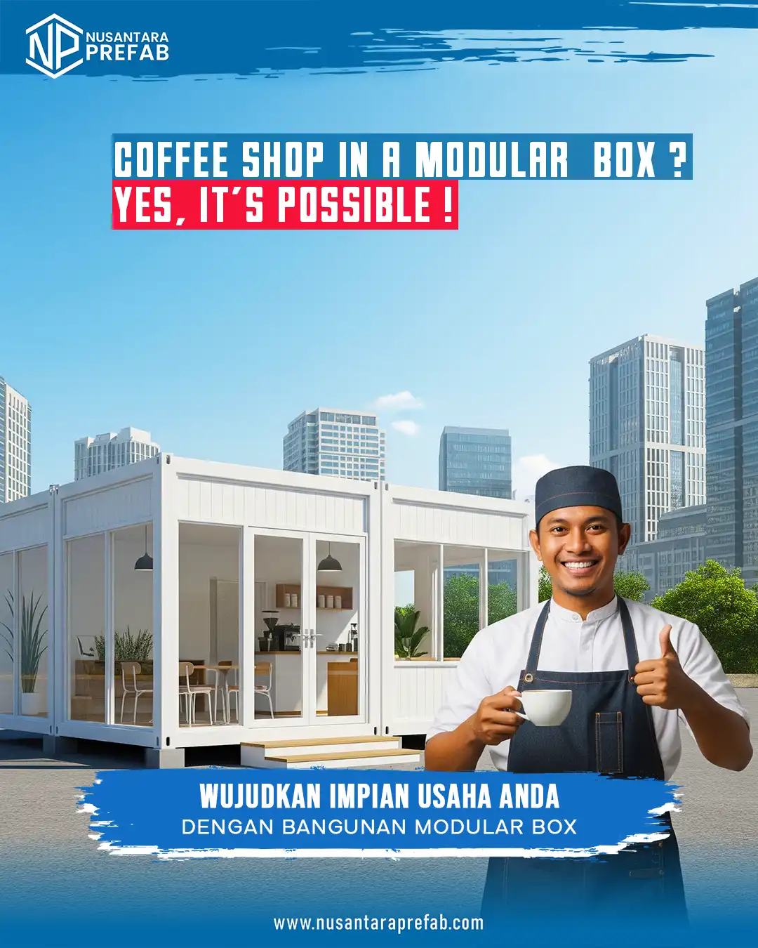 Coffee Shop Modular Box Nusantara Prefab